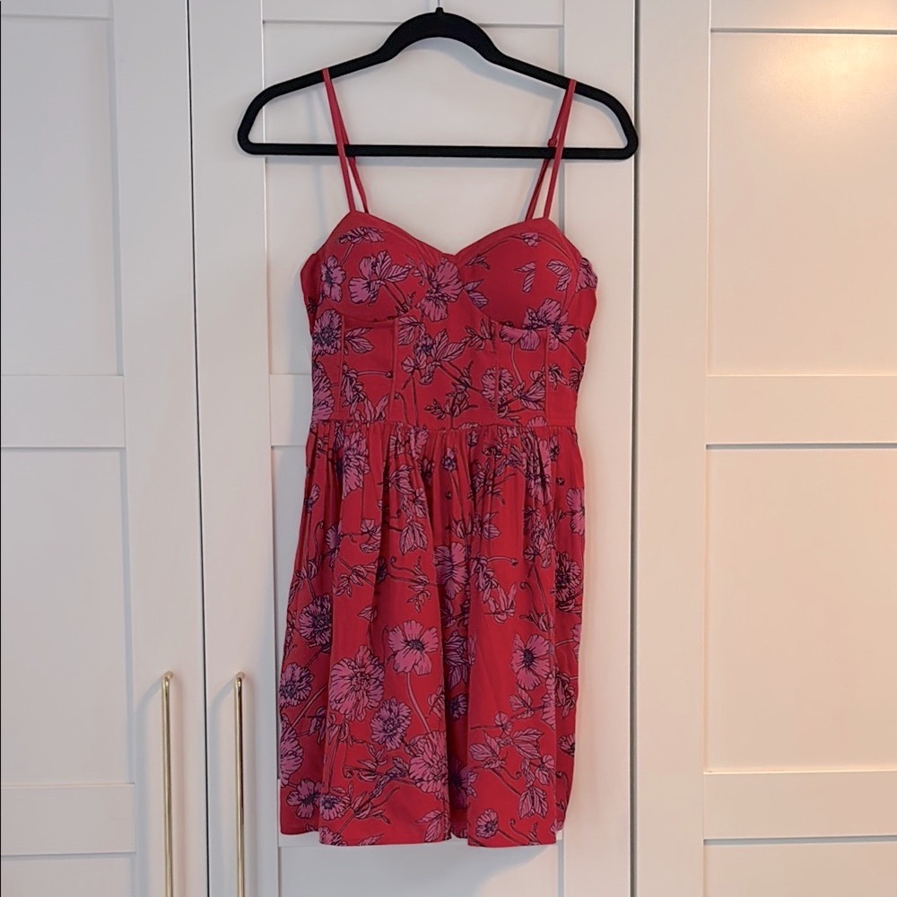 Floral Red Dress